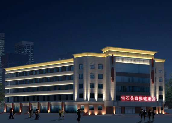 盘锦宝石花母婴健康城夜景效果图